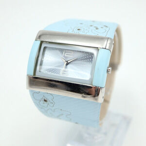 Nike Merge Attract Sport Watch 43mm Silver Blue Tan Band WC0024 w New Battery